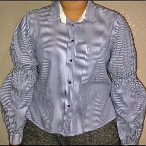 Blue and White Striped Shirt